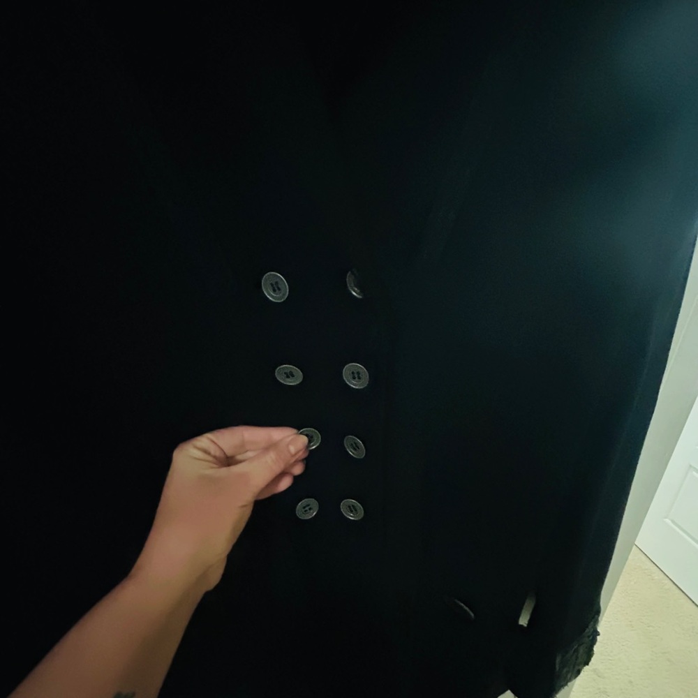 Chic Black Double-Breasted Blazer/ sweater jacket